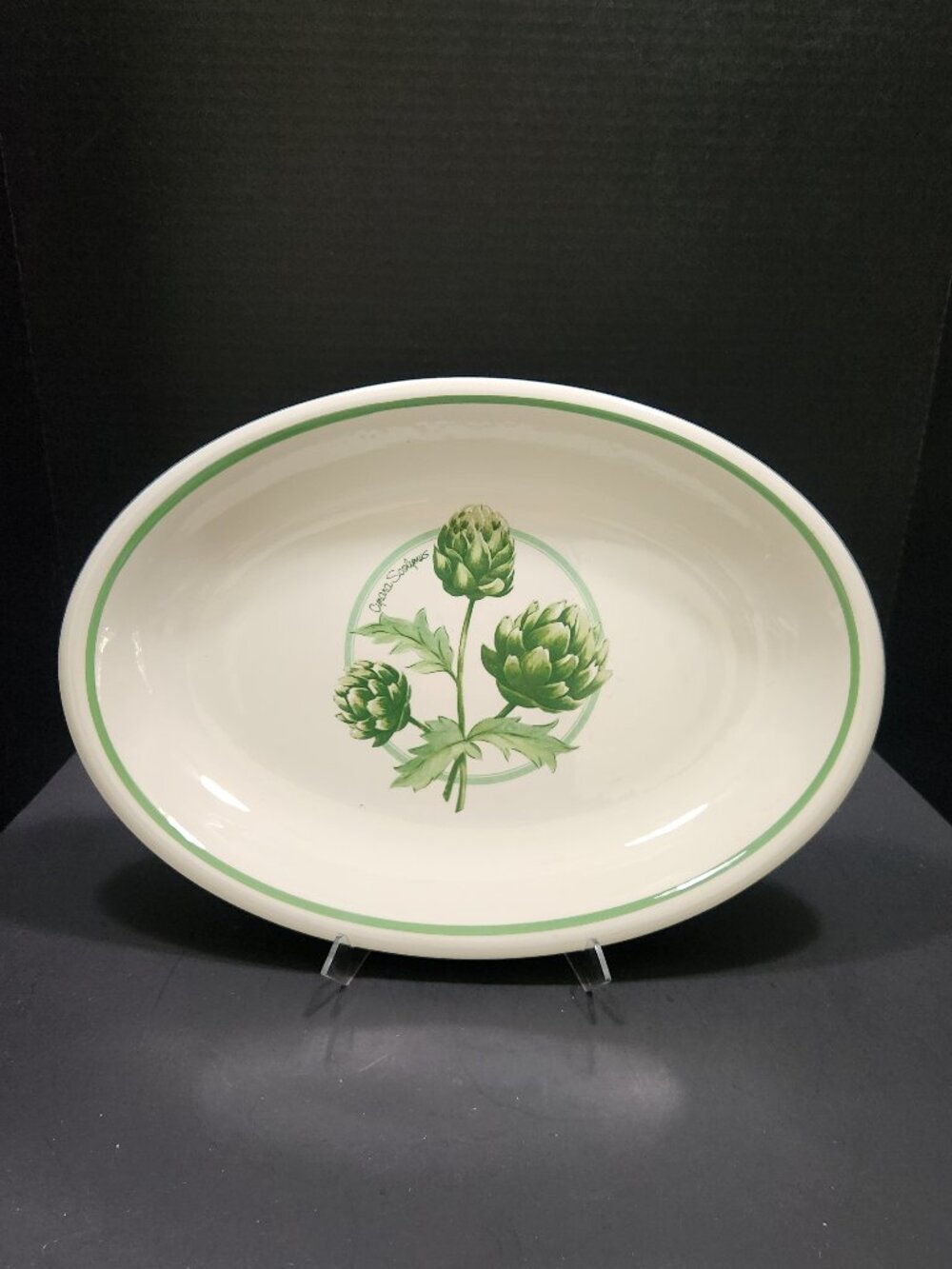Vintage La Primula "Cynara Scolymus" Artichokes Oval Serving Platter
